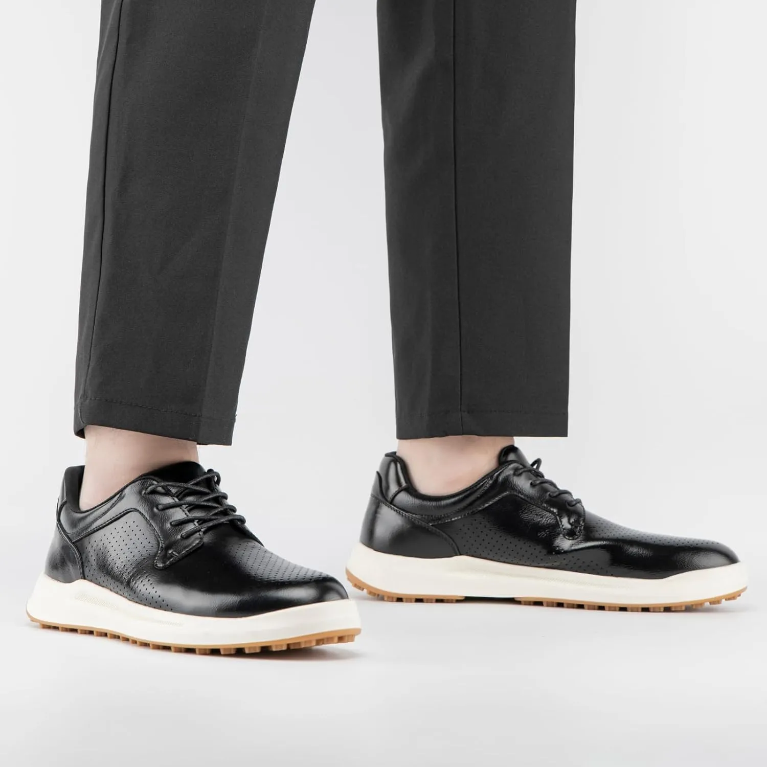 JITAI Men's Fashion Sneakers Shoes Lightweight Fashion Shoes with Wingtip Brogue & Lace-up Design Casual Business Shoes