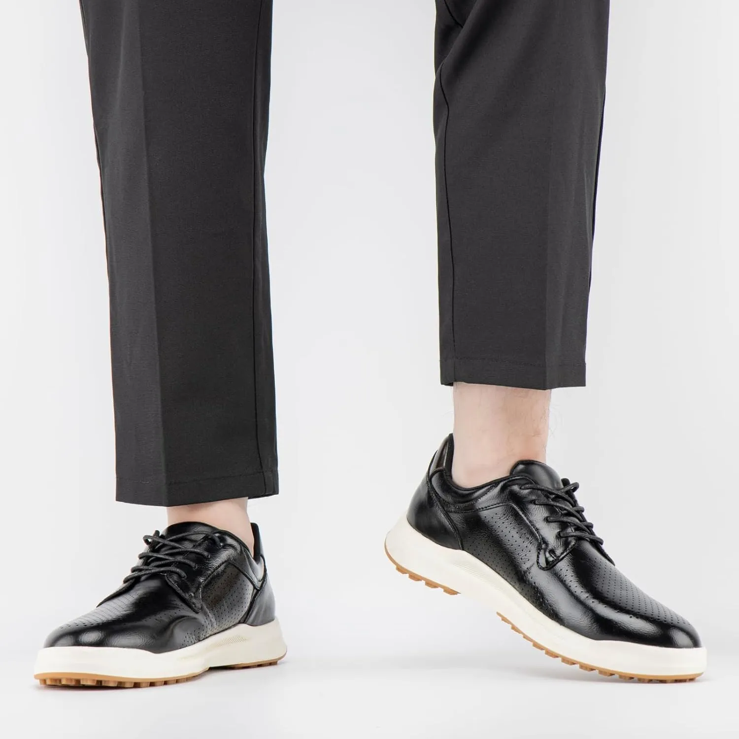 JITAI Men's Fashion Sneakers Shoes Lightweight Fashion Shoes with Wingtip Brogue & Lace-up Design Casual Business Shoes