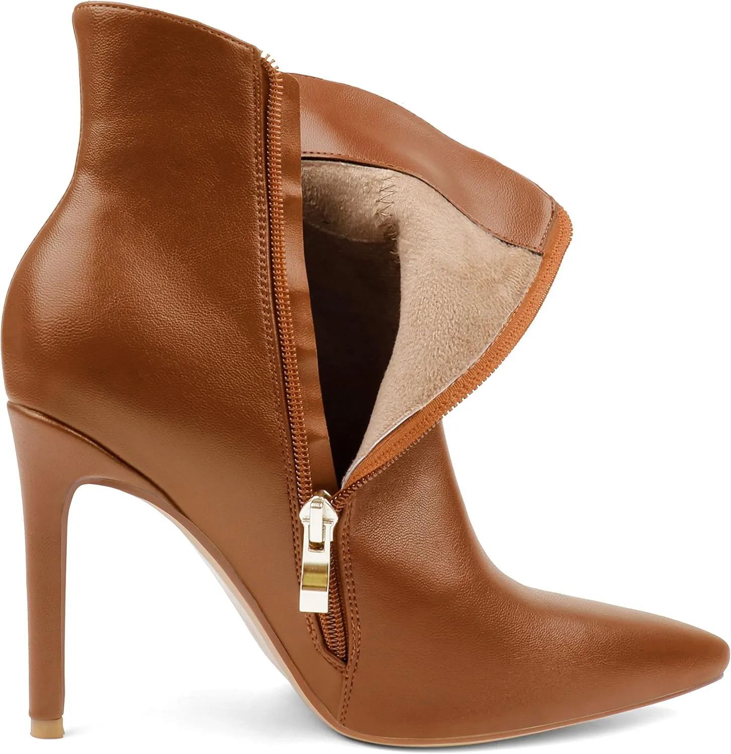 JOY IN LOVE Women's Ankle Boots 4 inch Stiletto High Heels Pointed Toe Zipper Boots