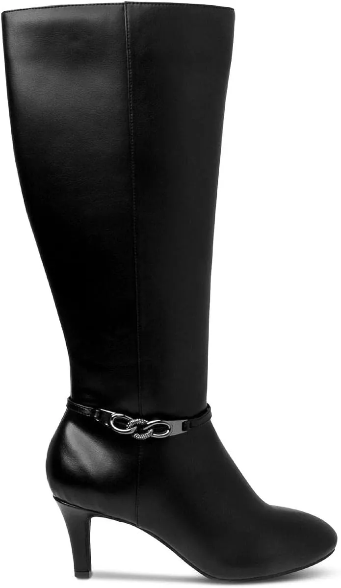 Karen Scott Womens Hanna Faux Leather Tall Mid-Calf Boots