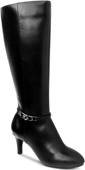 Karen Scott Womens Hanna Faux Leather Tall Mid-Calf Boots