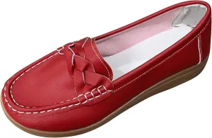 Ladies Fashion Multicolor Leather Shoes Soft Sole Flat Casual Shoes Cute Casual Shoes for Women