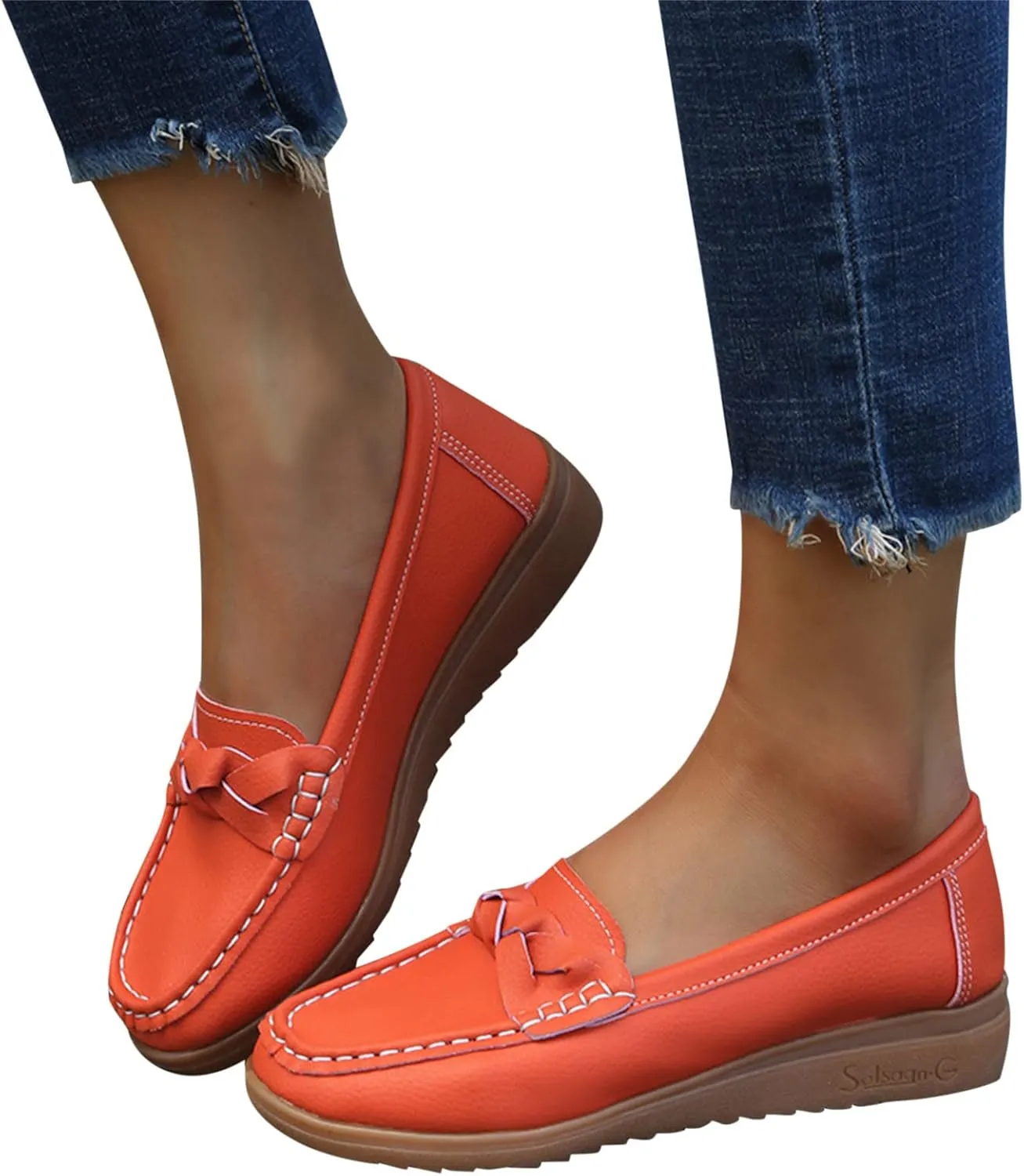 Ladies Fashion Multicolor Leather Shoes Soft Sole Flat Casual Shoes Cute Casual Shoes for Women
