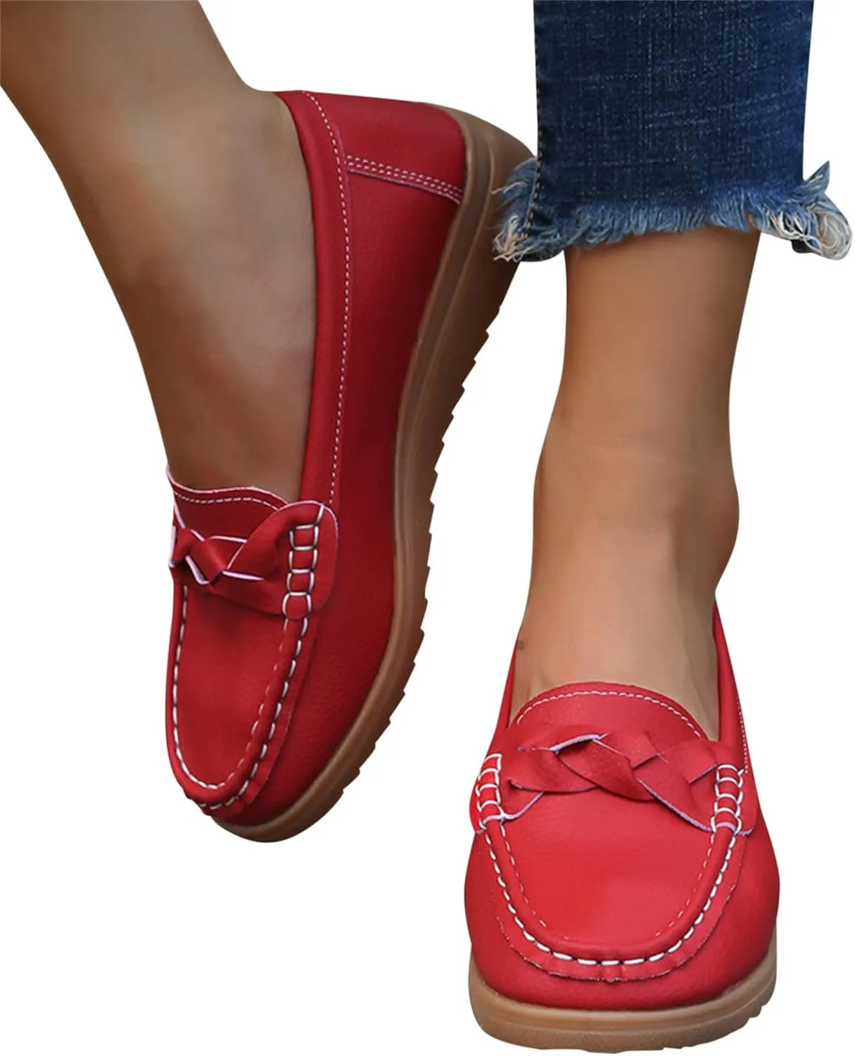 Ladies Fashion Multicolor Leather Shoes Soft Sole Flat Casual Shoes Cute Casual Shoes for Women