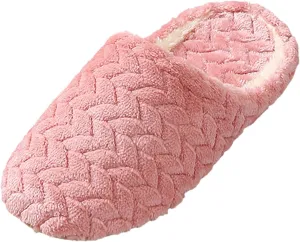 Ladies Shoes Fashion Flat Slippers Soft Sole Winter Warm Suede Bow Cotton Slippers Happy Slippers for Women Warm Thick Sole