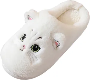 Ladies Shoes Fashion Flat Slippers Soft Sole Winter Warm Suede Bow Cotton Slippers Happy Slippers for Women Warm Thick Sole