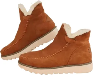 Ladmiple Snow Boots For Women 2023 Trendy Winter Boots Faux Fur Lined Slip On Ankle Booties Fashion Warm Outdoor Walking Shoe