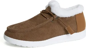 Lausiuoe Boots For Women Ankle Booties Winter Snow Boots Classic Fuzzy Fur Lining Fashion Slip On Warm Casual Loafers