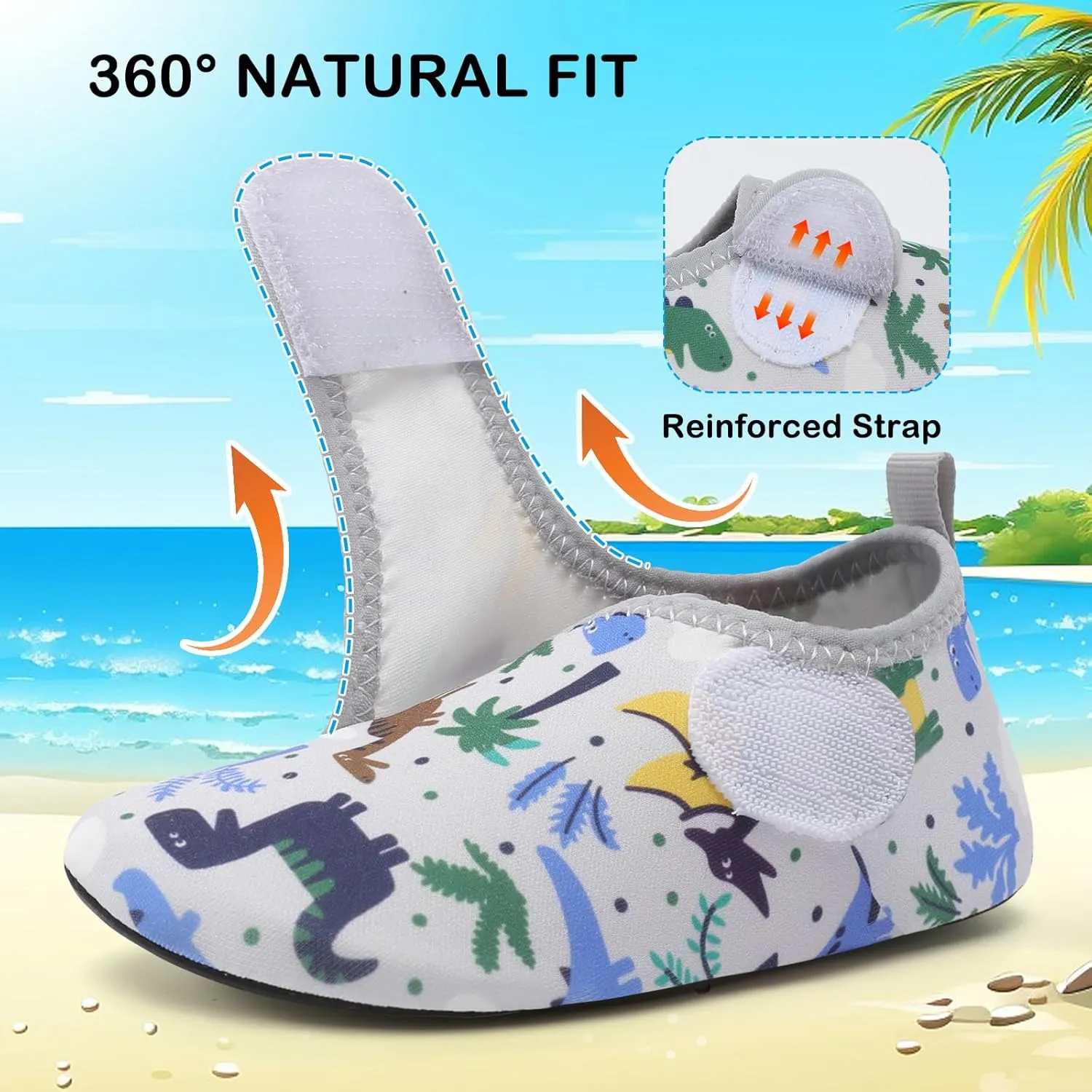 Lefflow Toddler Water Shoes Kids Quick Dry Beach Swim Socks Shoes Baby Non Slip House Slippers