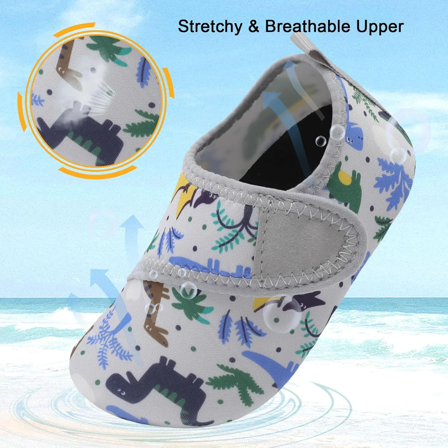 Lefflow Toddler Water Shoes Kids Quick Dry Beach Swim Socks Shoes Baby Non Slip House Slippers
