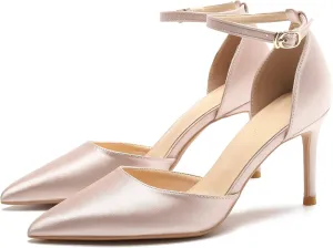 LizFoYa Women DOrsay High Heels Strappy Pointed Toe Pumps Ankle Strap Dress Wedding Party Stiletto Shoes
