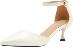 LizFoYa Womens High Heels Closed Pointed Toe Ankle Strap Stiletto Pumps Dress DOrsay Shoes Printed