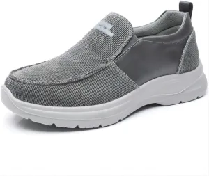 Mens Casual Loafers Walking Comfortable Lightweight Wide Toe Canvas Breathable Athletic Shoes