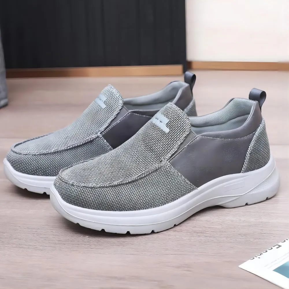 Mens Casual Loafers Walking Comfortable Lightweight Wide Toe Canvas Breathable Athletic Shoes