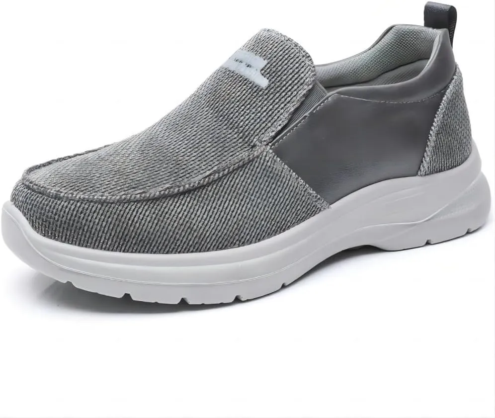 Mens Casual Loafers Walking Comfortable Lightweight Wide Toe Canvas Breathable Athletic Shoes