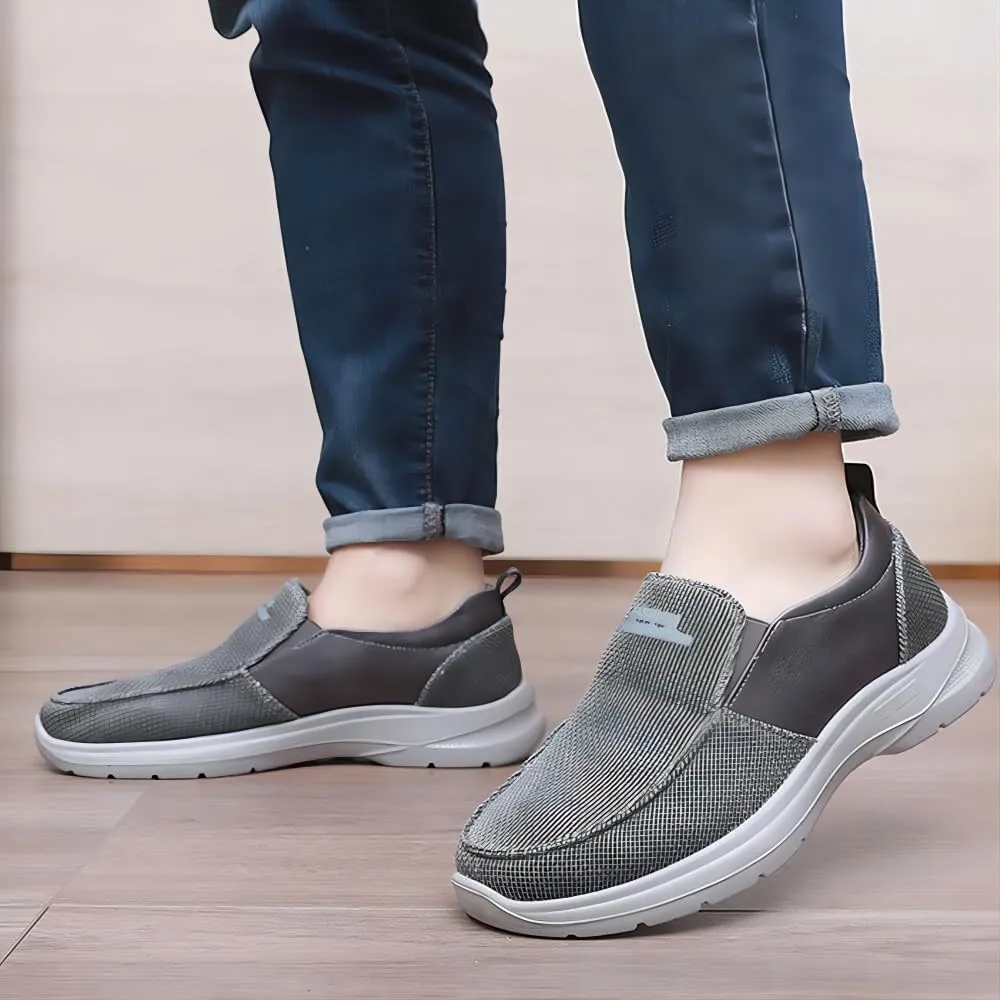 Mens Casual Loafers Walking Comfortable Lightweight Wide Toe Canvas Breathable Athletic Shoes