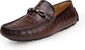 Men's Driving Moccasins Classic Drive Slip On Loafers Leather Casual Shoes for Mens Penny Loafers Driving Dress Shoes