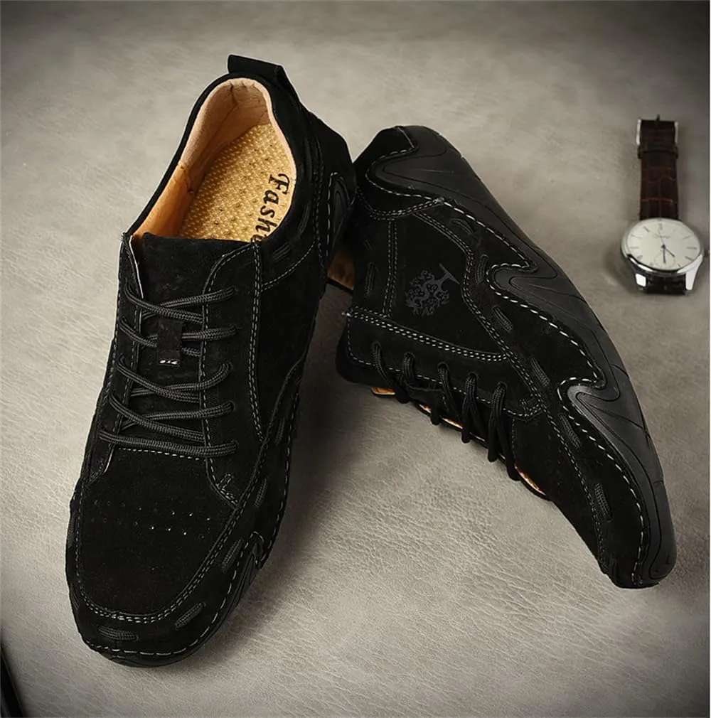 Mens Leather Casual Shoes Comfortable Sneakers Loafers Lightweight Dress Walking Driving Shoes