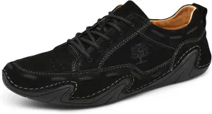 Mens Leather Casual Shoes Comfortable Sneakers Loafers Lightweight Dress Walking Driving Shoes