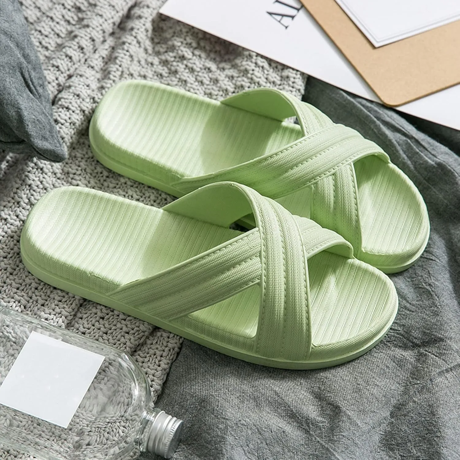 Mens Slippers Shower Shoes Women Cloud Slippers for Men Slides for Women Soft Sole Drainage Hole Quick Drying