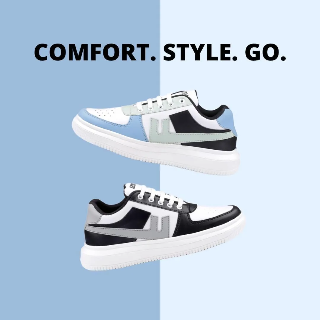 Mens's Sneakers Casual Shoes Lightweight Breathable Shoes Black & White/Blue & White Sneakers
