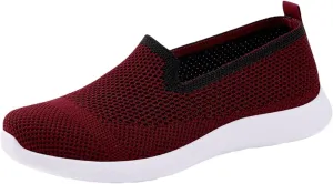 Orthopedic Walking Shoes for Women,Non-Slip Arch Support Slip on Shoes Woven Orthopedic Breathable Walking Sneaker