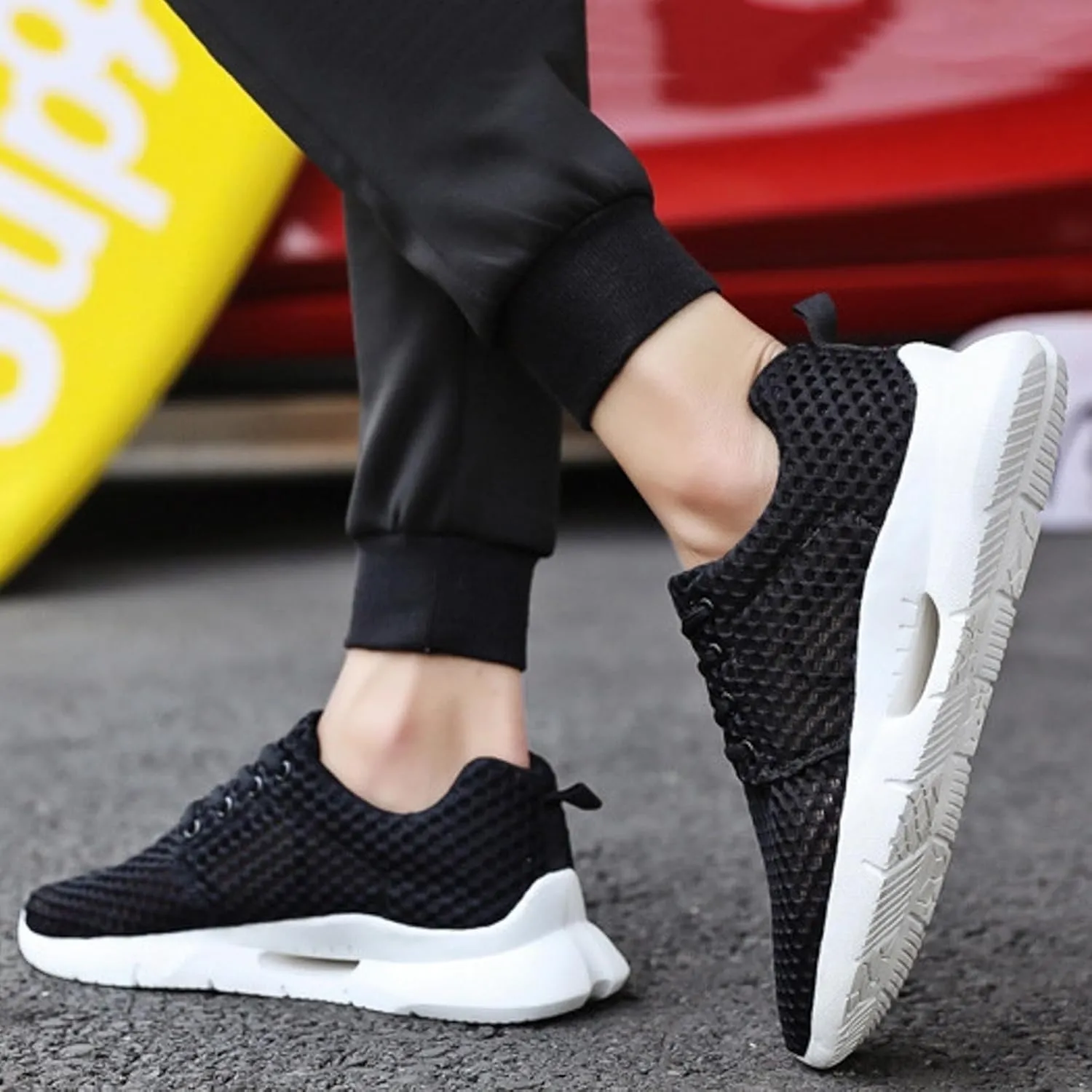 Outdoor Jogging Sneaker for Men Lightweight Breathable Walking Shoe Gym Tennis Hook and Loop Orthopedic Sneakers