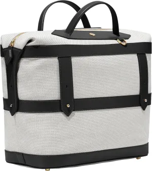 Paravel Weekender Bag | Made with Recycled Canvas Material & Vegan Leather | Premium Weekend Getaway Bag with Trolley Sleeve | Domino Black