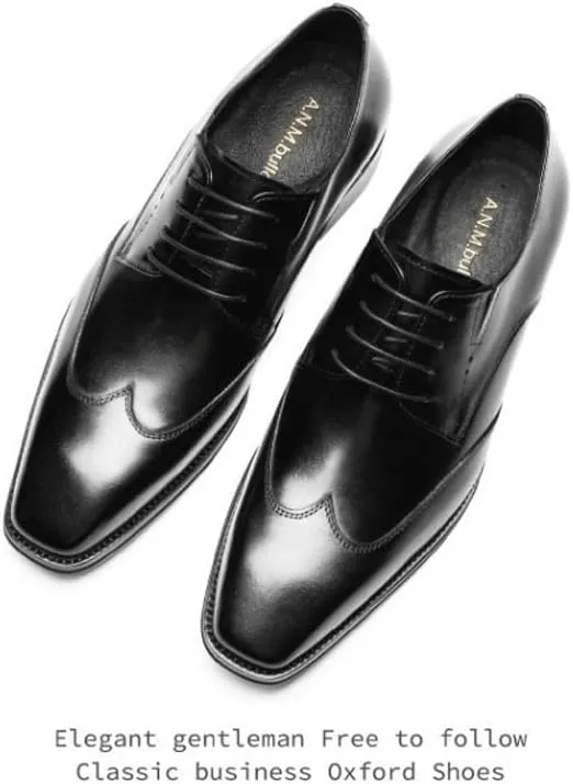 Professional Flex-Sole Leather Oxford Shoes for Men - Office, Wedding & Business Occasions