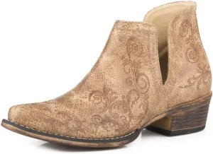 ROPER Womens Beige Faux Leather Ava Laser Ankle Boots 8.5