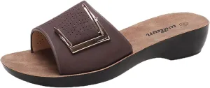 Sandals for Women 2025 Comfortable Soft Sole Slip On Wedge Sandals Summer Fashion Casual Slides with Arch Support