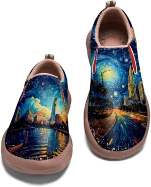 Slip On Loafers for Men Lightweight Comfort Casual Shoes Art Painted Travel Sneakers