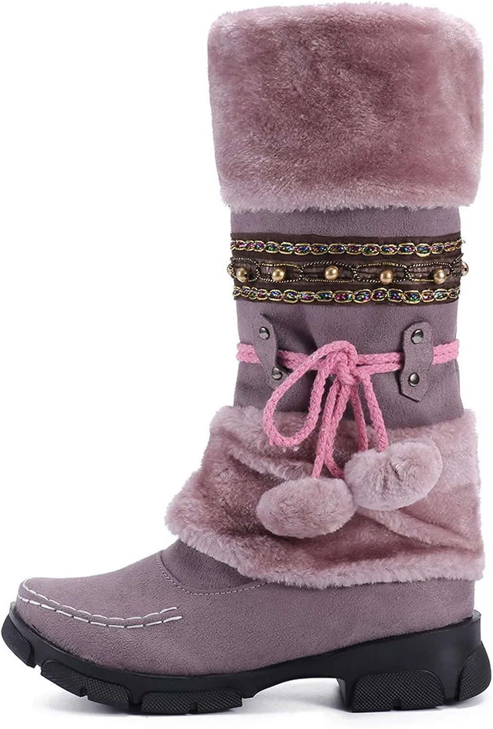 Snow Boots for Women Cute Waterproof Winter Walking Boots for Women Winter Brown Boots for Women