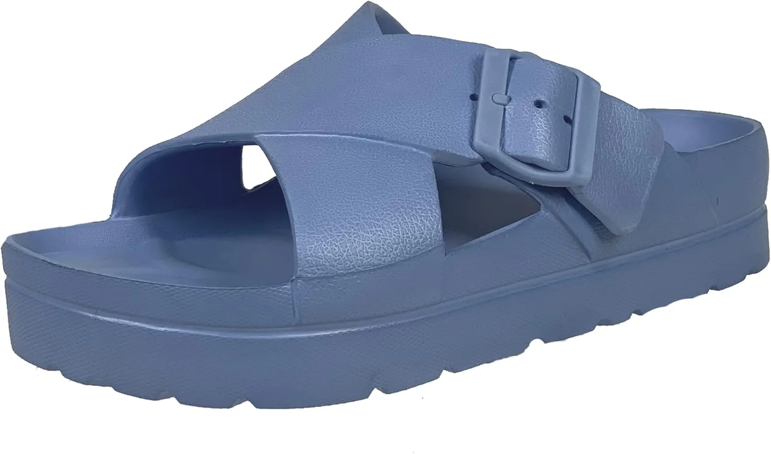 SOBEYO Women's Platform Wedge Sandals Strappy Slip On | Light-Weight EVA Flip Flops | Cushion Slides Adjustable Buckle Flafform | Summer Vacation Beach Casual Weekend Sandal