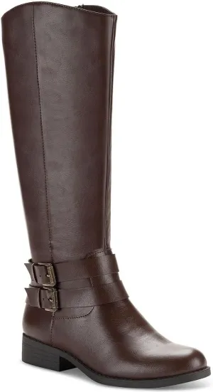 Style & Co. Womens Maliaa Faux Leather Riding Knee-High Boots