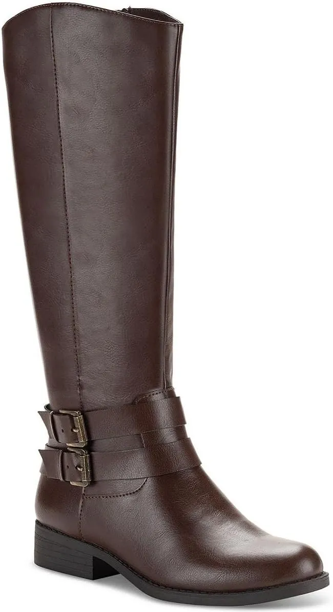 Style & Co. Womens Maliaa Faux Leather Riding Knee-High Boots