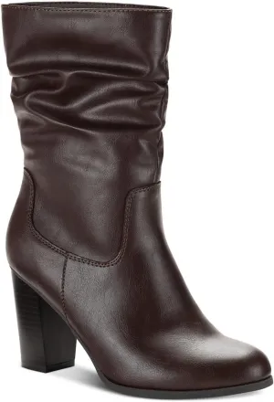 Style & Co. Womens Saraa Slouch Faux Leather Mid-Calf Boots