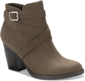 Style & Co. Womens Zetaa Faux Leather Buckle Ankle Boots