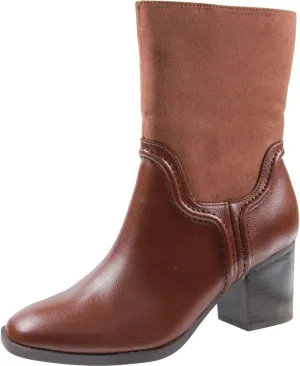 Style & Co. Womens Zipper Faux Leather Mid-Calf Boots