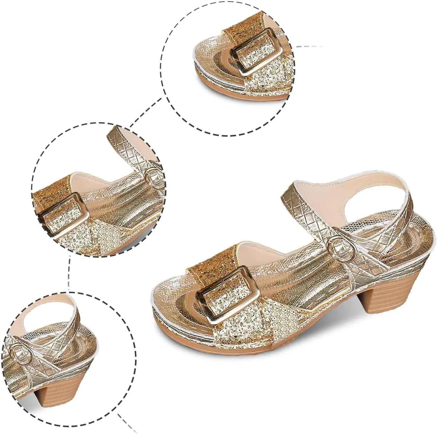 Stylish Women's Open Toe Sandals With Sparkling Embellishments And Wedge Heel For Summer Casual Outings Beach