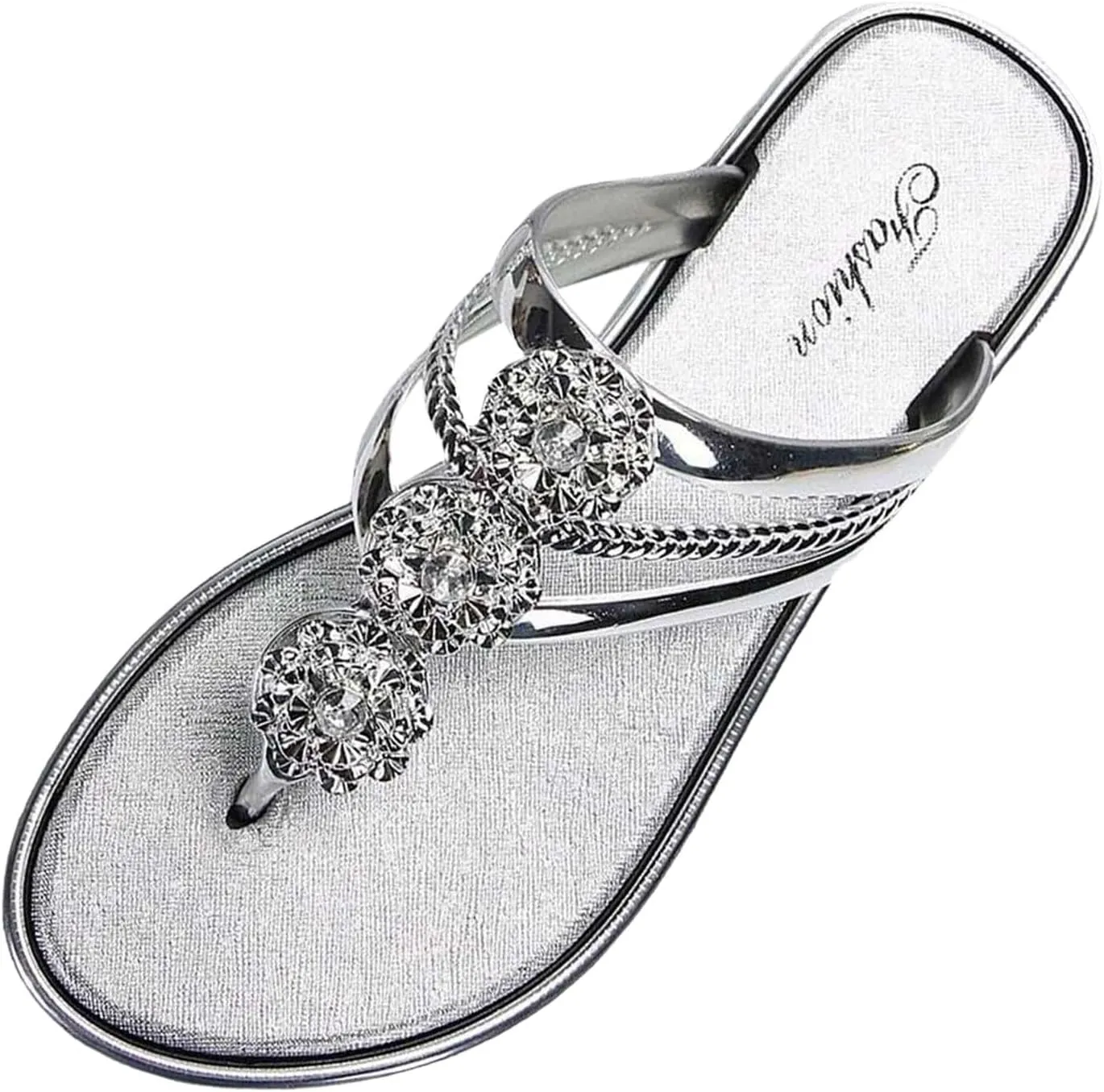 Stylish Women's Slippers Daily Casual Outdoor Use Summer Flip Flops with Rhinestone Thong Slippers Women Talisman