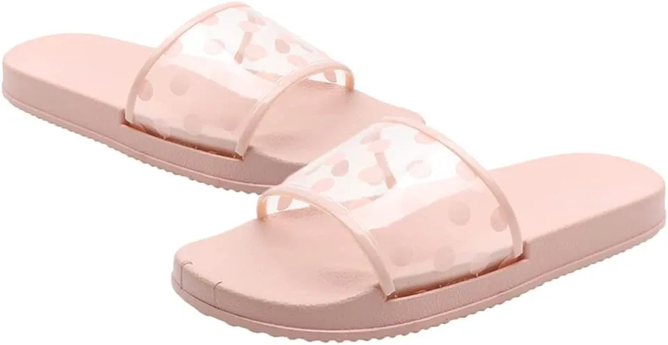 Summer Slippers Wave Point Anti- slip Soft Sole Open Toe House Slippers for Women Girls