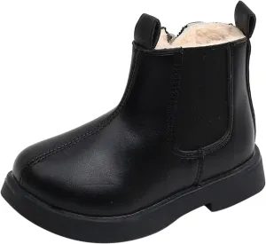 Toddler Boots Boys And Girls Waterpoor Ankle Boots Side Zipper Booties Windproof Short Boots Chestnut Boots for Toddler
