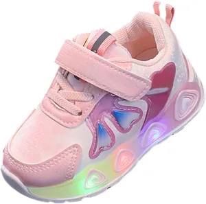 Toddler Boys Girls Light Up Shoes Kids Flashing Lightweight Mesh Breathable Adorable Running Sneakers for Little Kid