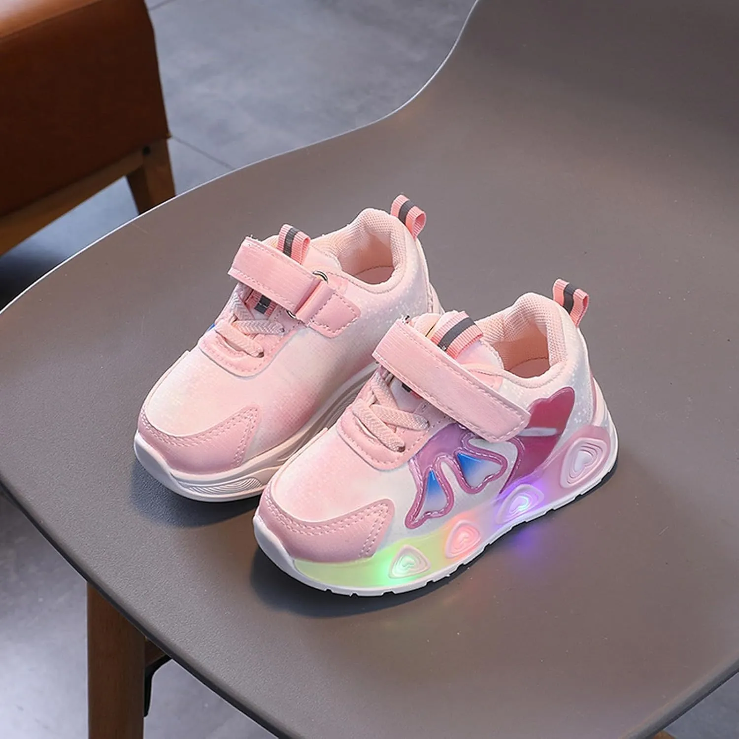 Toddler Boys Girls Light Up Shoes Kids Flashing Lightweight Mesh Breathable Adorable Running Sneakers for Little Kid