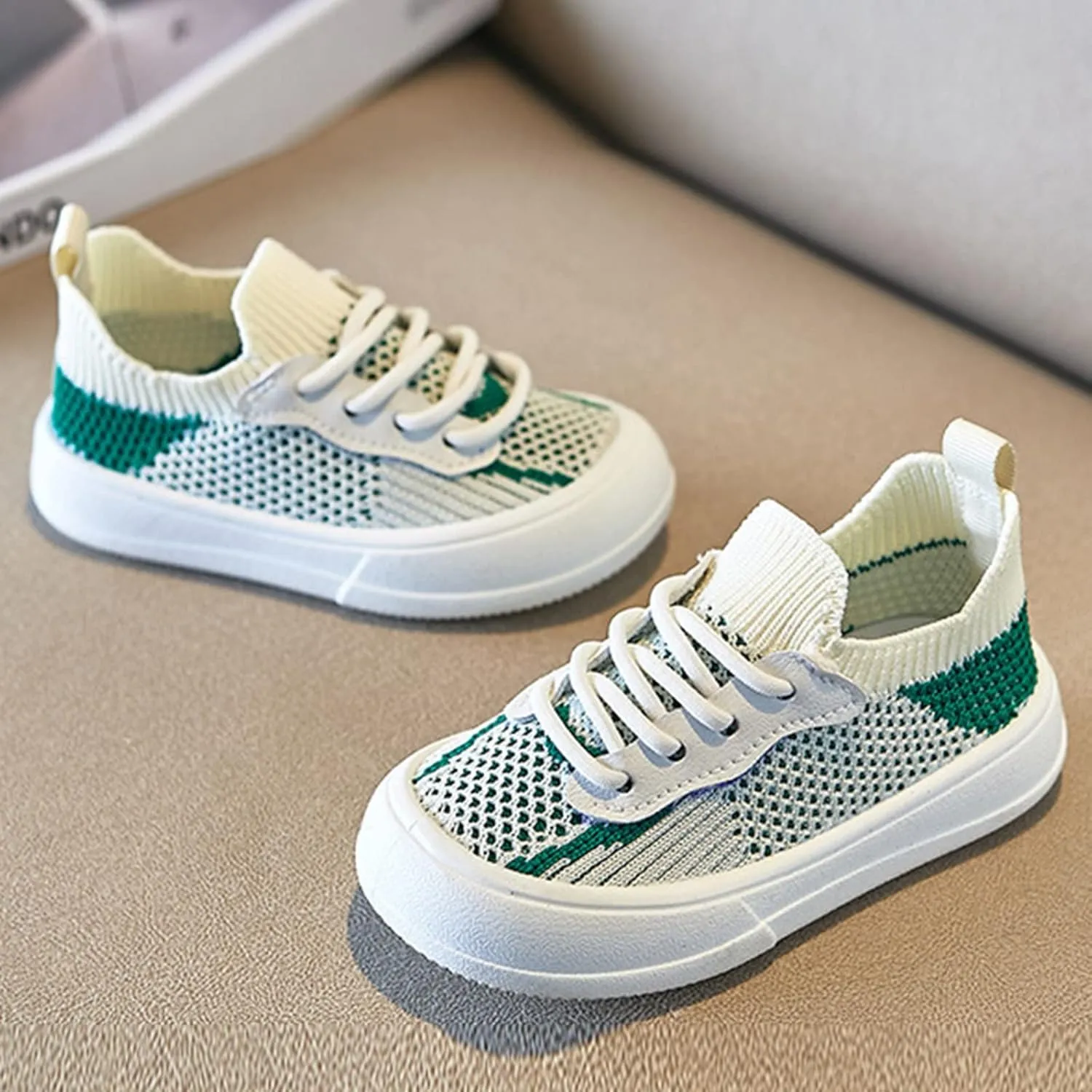 Toddler Boys Girls Toddler Lace-Up Sneakers Little Kids Lightweight Walking Shoes Mesh Breathable Tennis Shoes