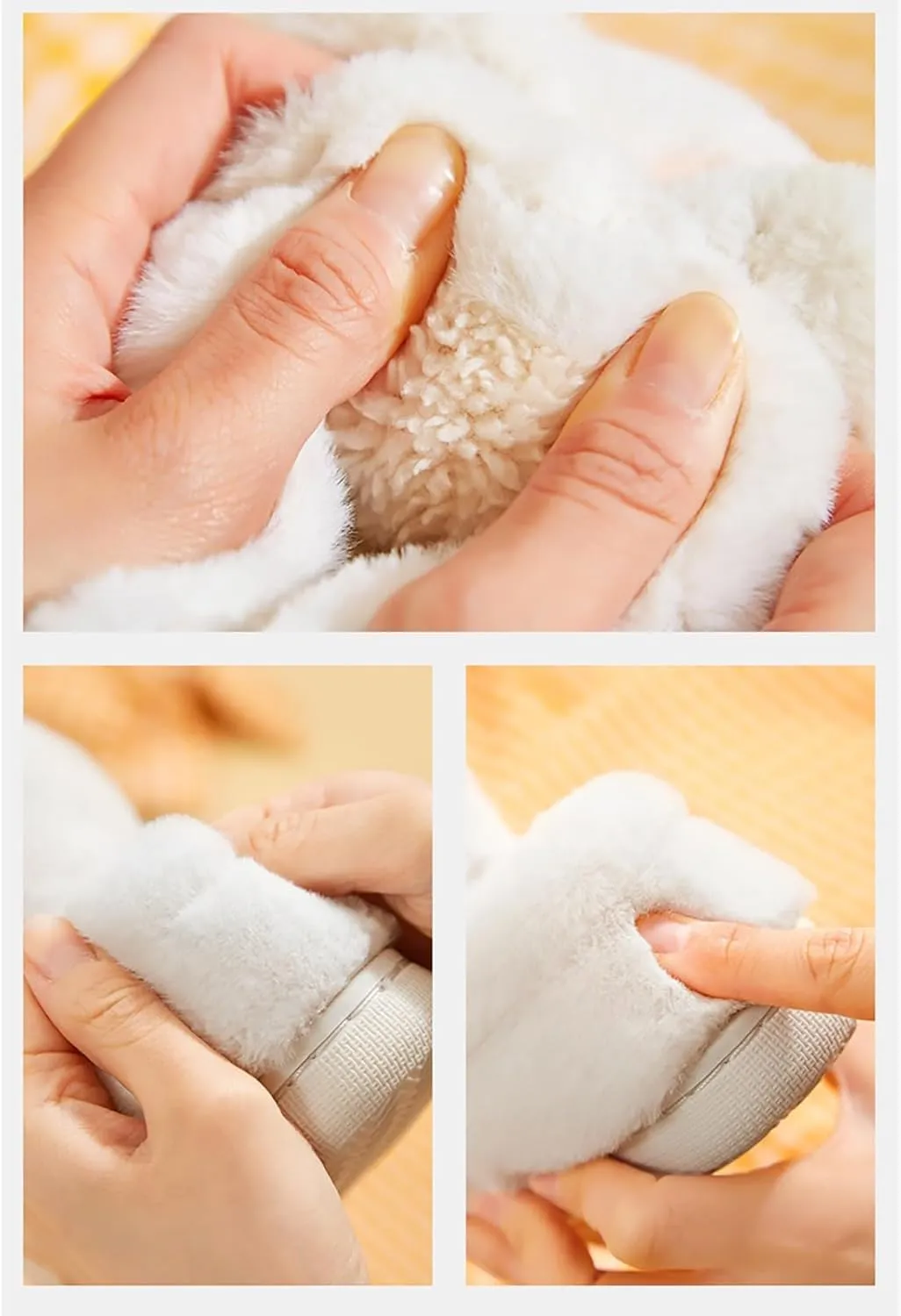 Toddler Girls Boys Home Slippers Fuzzy Warm Winter Indoor Bunny Slipper Kids Flat Lightweight Plush Shoes
