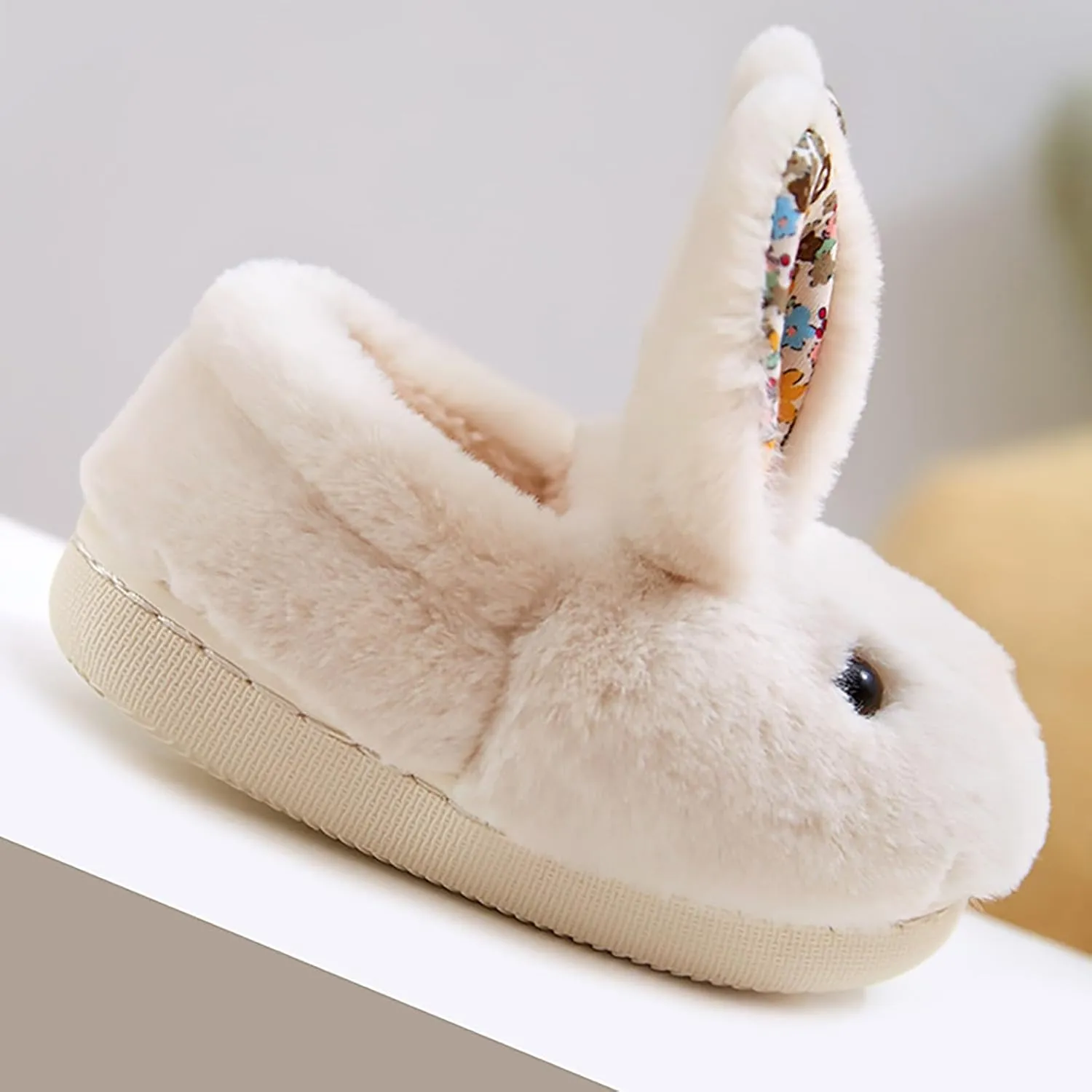 Toddler Girls Boys Home Slippers Fuzzy Warm Winter Indoor Bunny Slipper Kids Flat Lightweight Plush Shoes