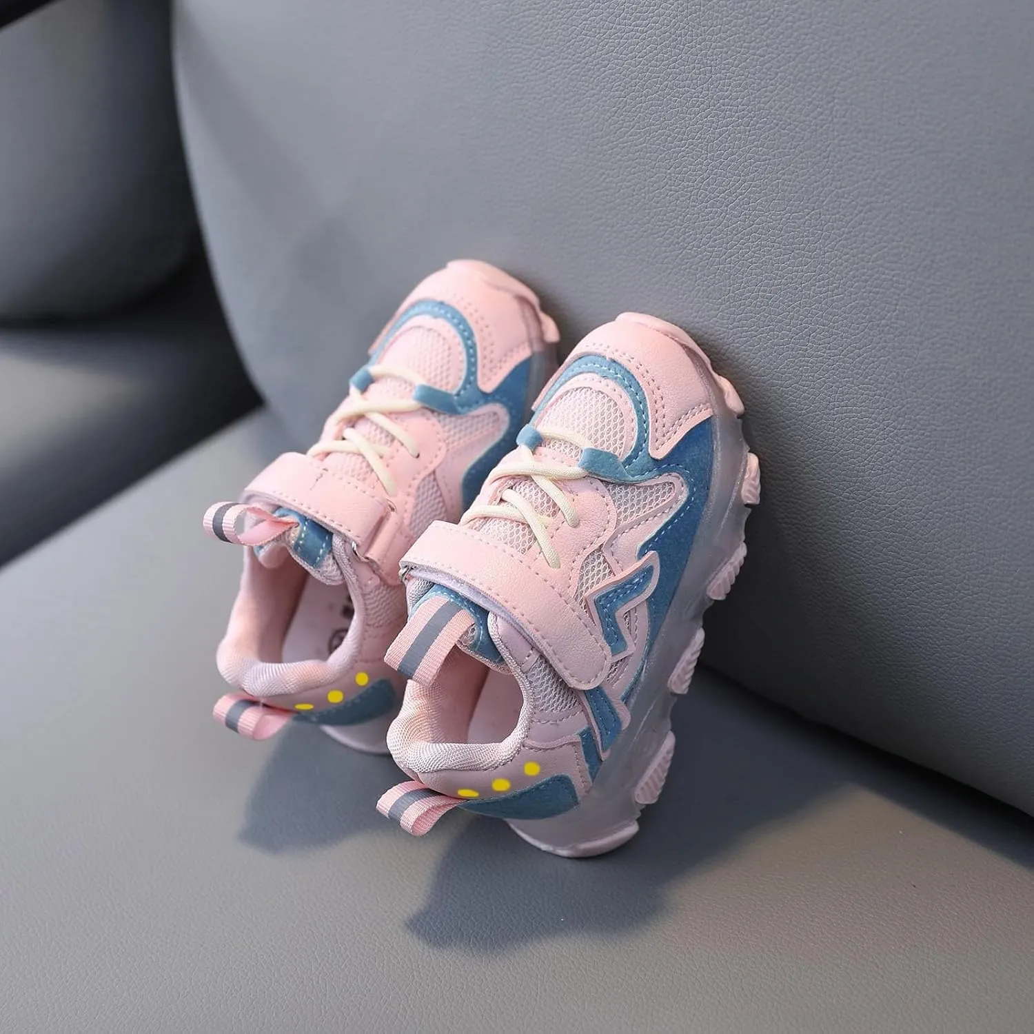 Toddler Tennis Breathable Cozy Sneaker with Lights Baby Girls Boys Led Mesh Flat Shoes Running Lightweight Sport Shoes
