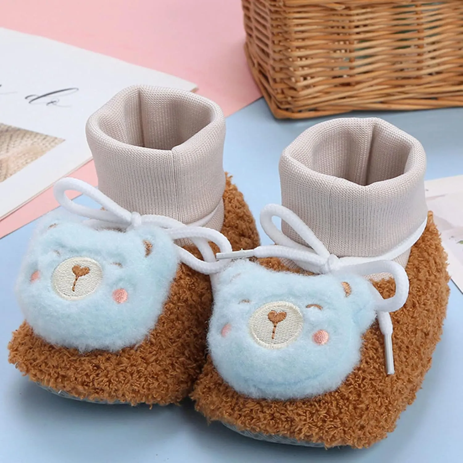 Toddler Winter Boot Baby Toddler Shoes Warm Booties Shoes Fashion Printing Non Slip Infant First Walking Warm Shoes